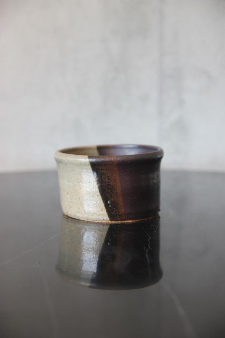 Unique Decorative French Pottery Bowl Dark Chocolate/ Grey For Sale 3