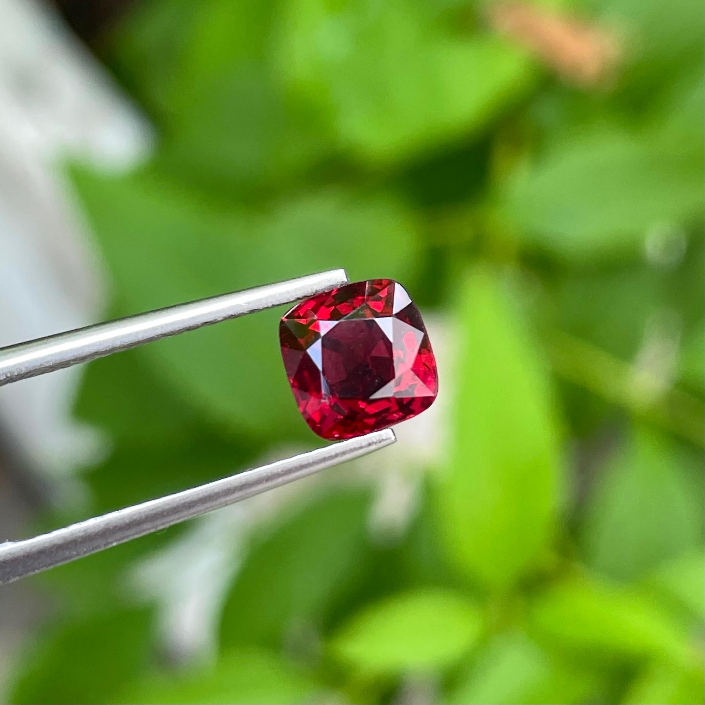 Weight 1.75 carats 
Dimensions 6.77 x 6.78 x 4.3 mm
Treatment None 
Origin Burma (Myanmar)
Clarity VVS (Very, Very Slightly Included)
Shape Cushion
Cut Fancy Cushion



Elevate your jewelry collection with this stunning Red Burmese Spinel, a true