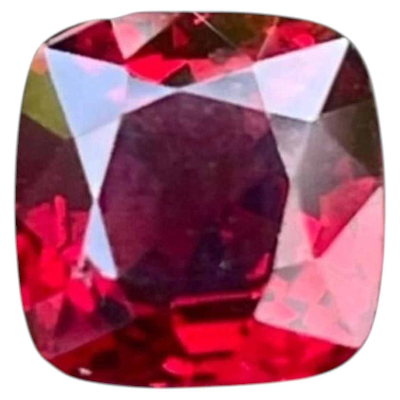 Unique Deep Red Burmese Spinel 1.75 carats Cushion Cut Natural Gemstone For Sale