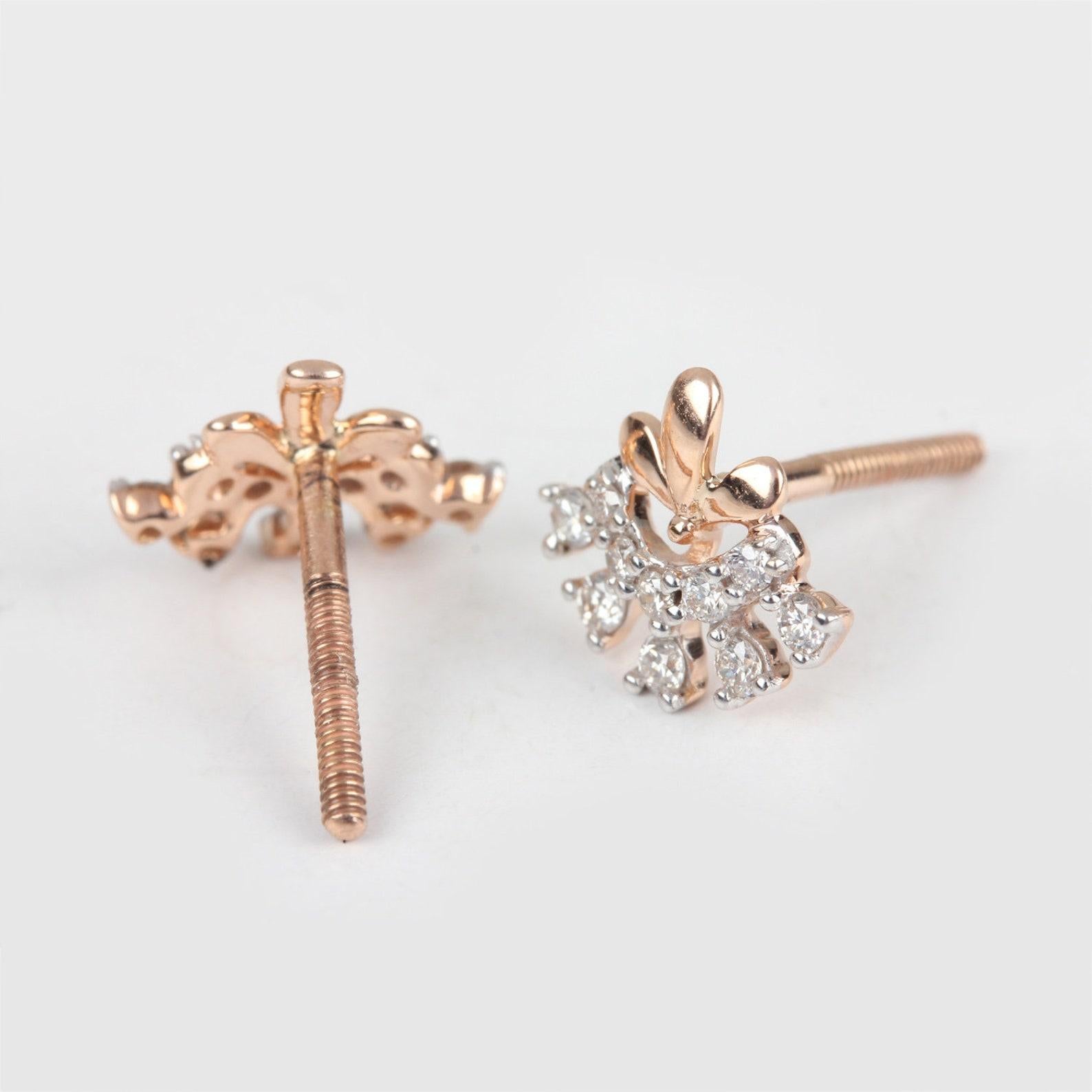 Boucles d'oreilles magnifiques en or jaune 14 carats avec diamants pavés naturels, design unique. Unisexe en vente