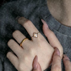 Unique Design Australian Solid Opal Engagement Ring 14K Yellow Gold