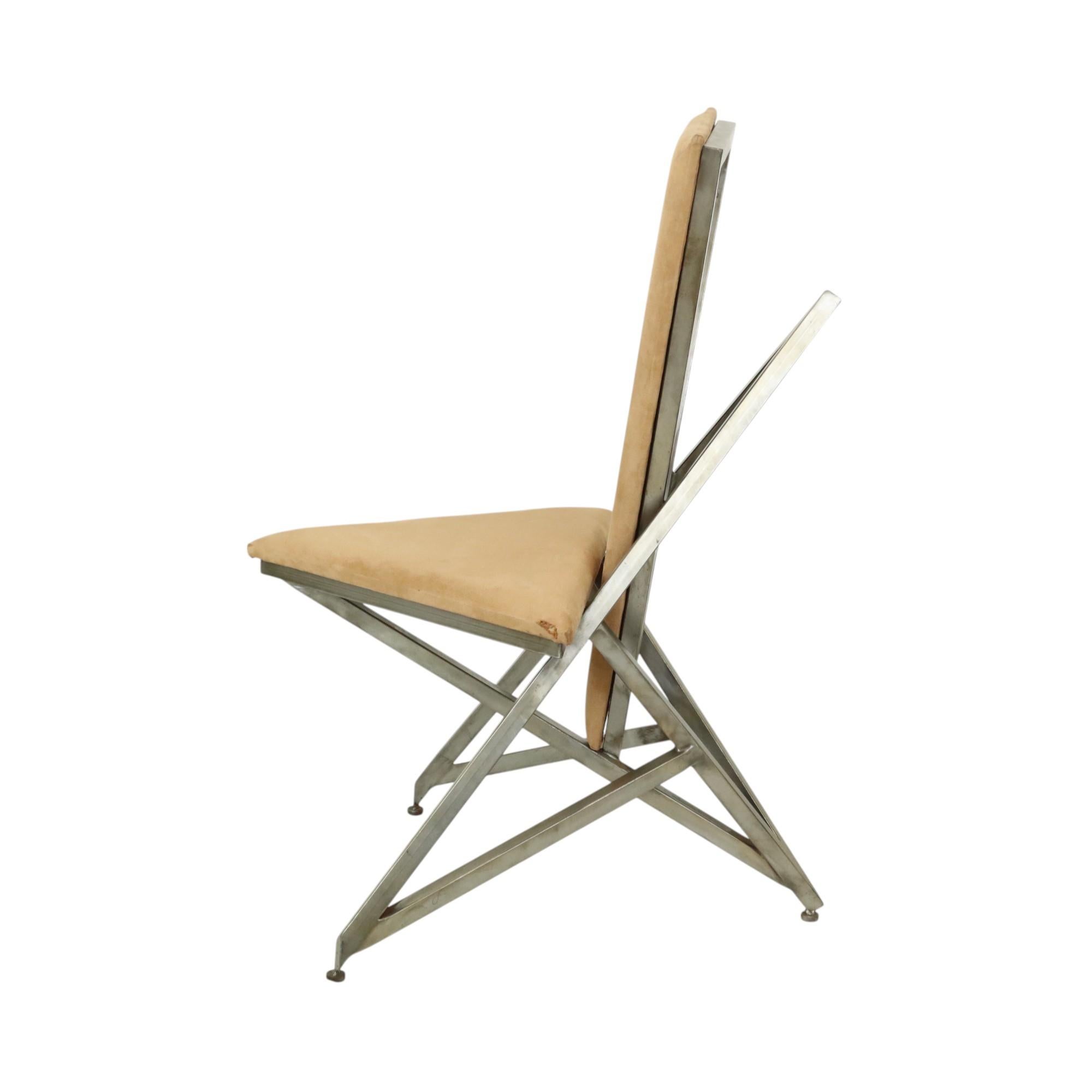 Belga Sedia di design unico Art Objects fatta a mano in metallo e velluto in vendita