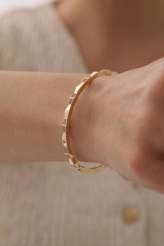 Unique Design Moissanite Cuff Bracelet 925 Sterling Silver Bangle Bracelet Gift.