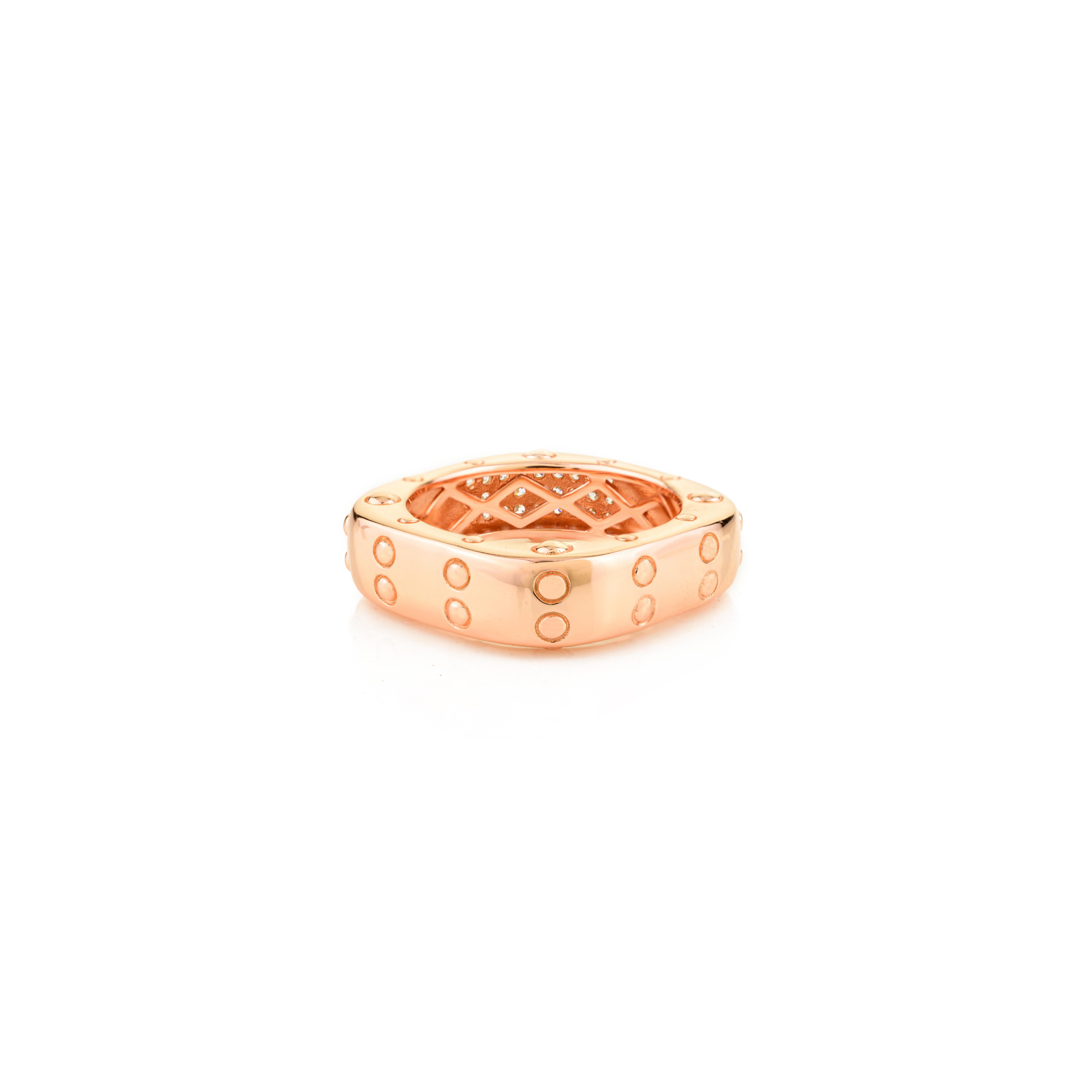 in vendita:  Anello a fascia con zirconi in oro rosa e pave set in argento 925, dal design unico, da regalare 6