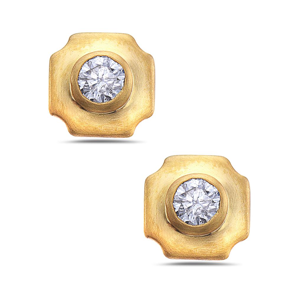 Artisan Unique Designed Diamonds Golden Studs For Sale