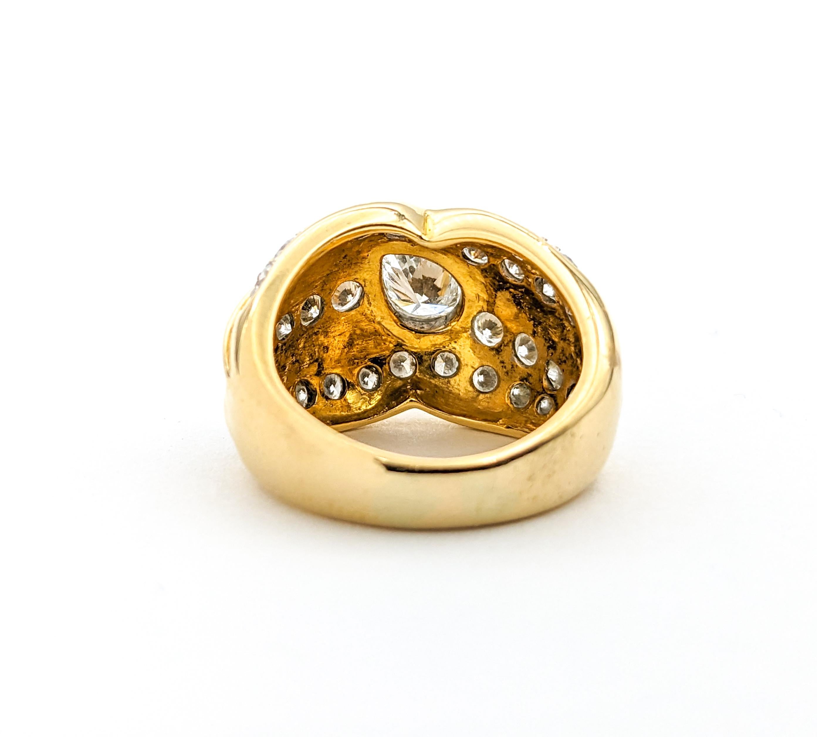 Women's Unique Diamond & 18K Gold Dress Ring In Yellow Gold