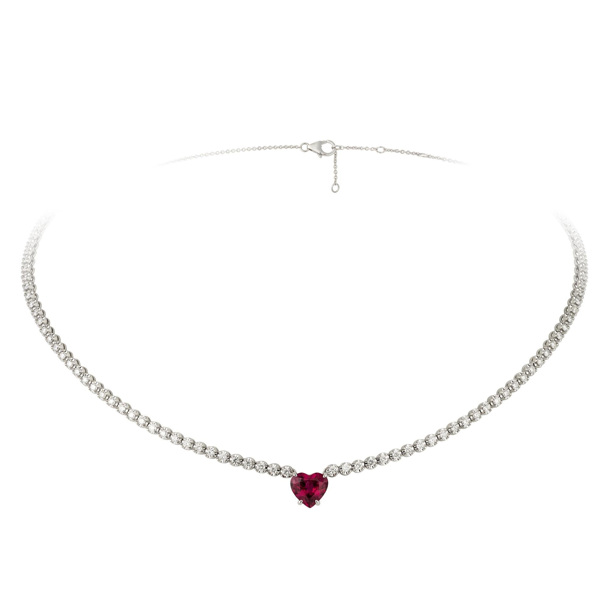 Collier unique en or blanc 18 carats avec diamants pour elle Neuf - En vente à Montreux, CH