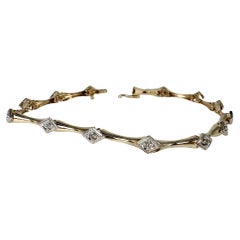 Unique diamond bracelet 18KT gold vintage inspired bracelet
