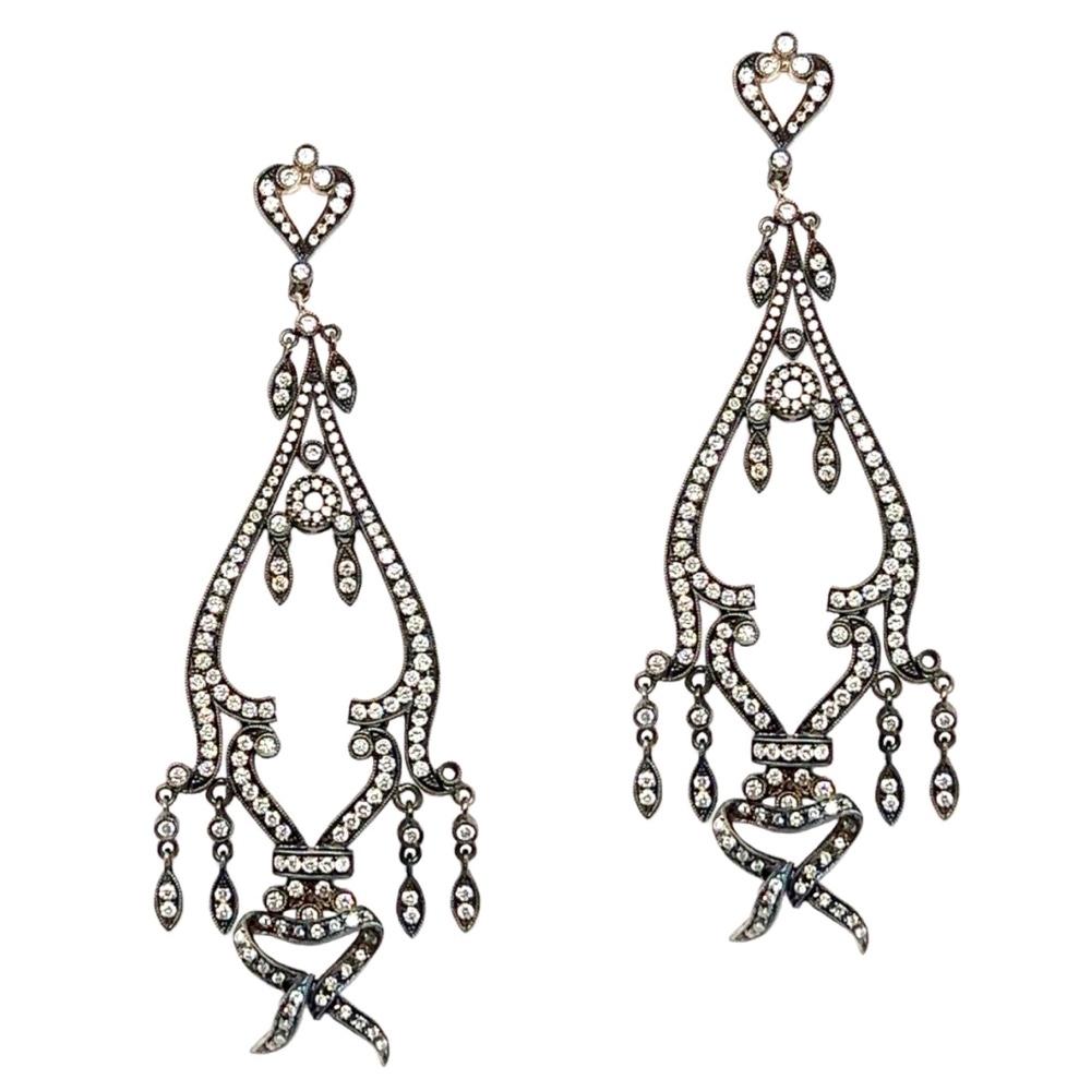 Unique Diamond Chandelier Earrings For Sale