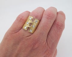Unique Diamond Corset Ring Crafted in 14k Yellow Gold