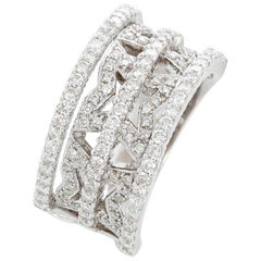 Unique Diamond Gold Ladies Wide Band Ring