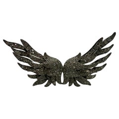 Unique diamond ring for two fingers MODERN RARE diamond ring wings ring