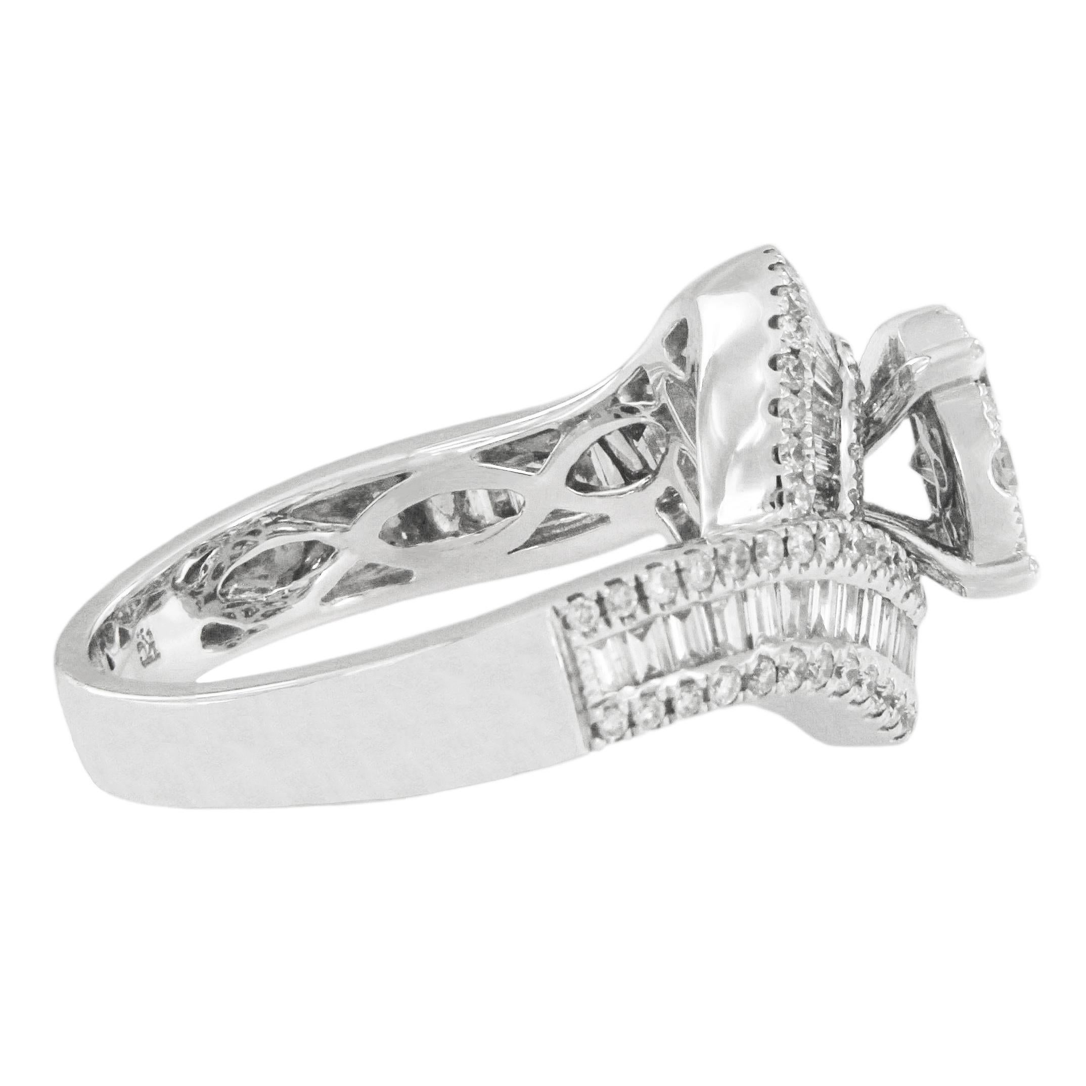 Donna Anello unico con diamante in oro bianco 14k in vendita