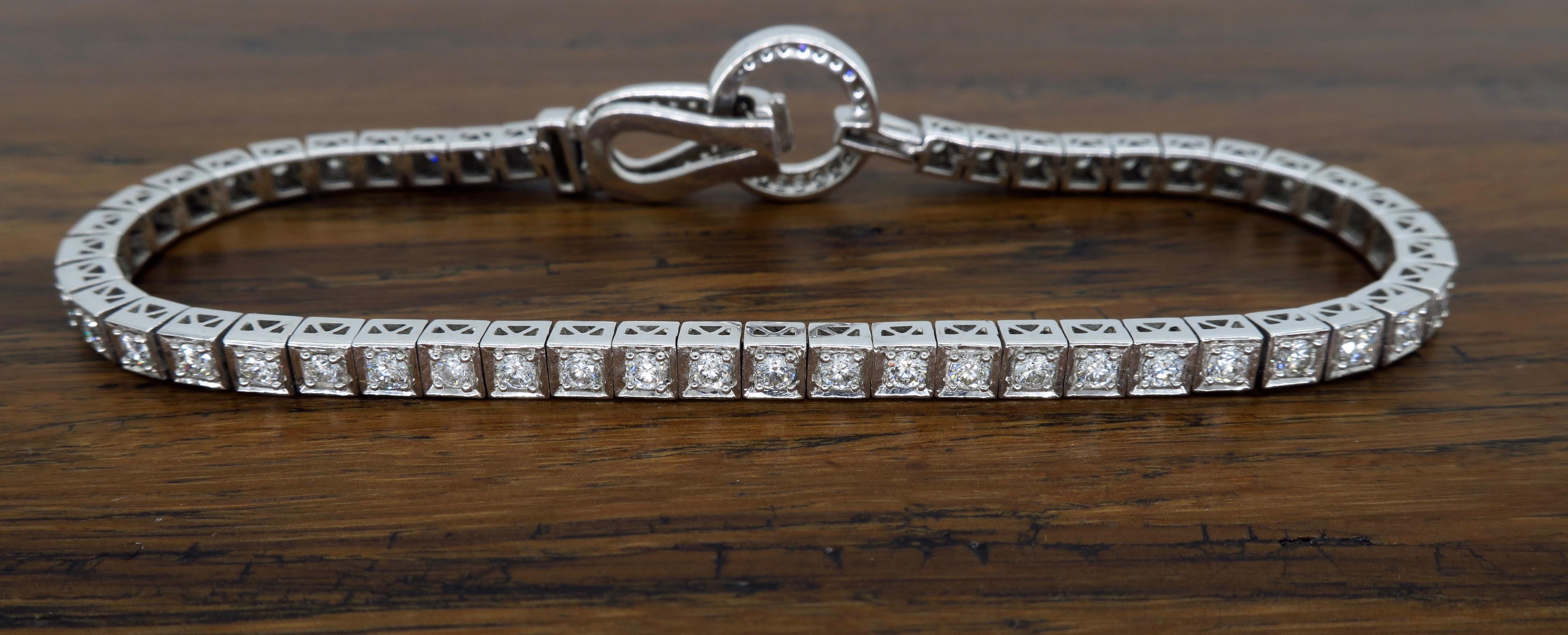 Unique Diamond Tennis Link Bracelet 1