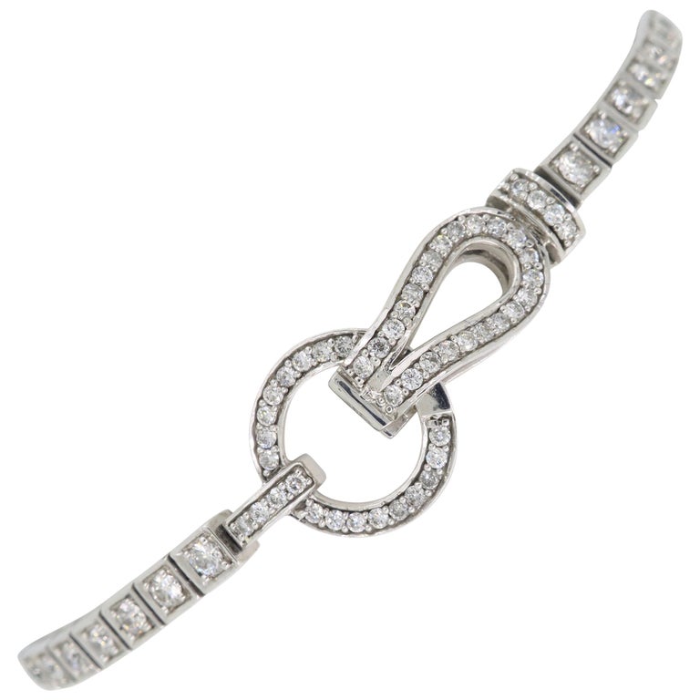 Unique Diamond Tennis Link Bracelet at 1stDibs