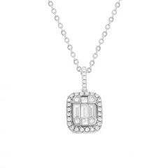 Unique Diamond White 14k Gold Pendant Necklace for Her