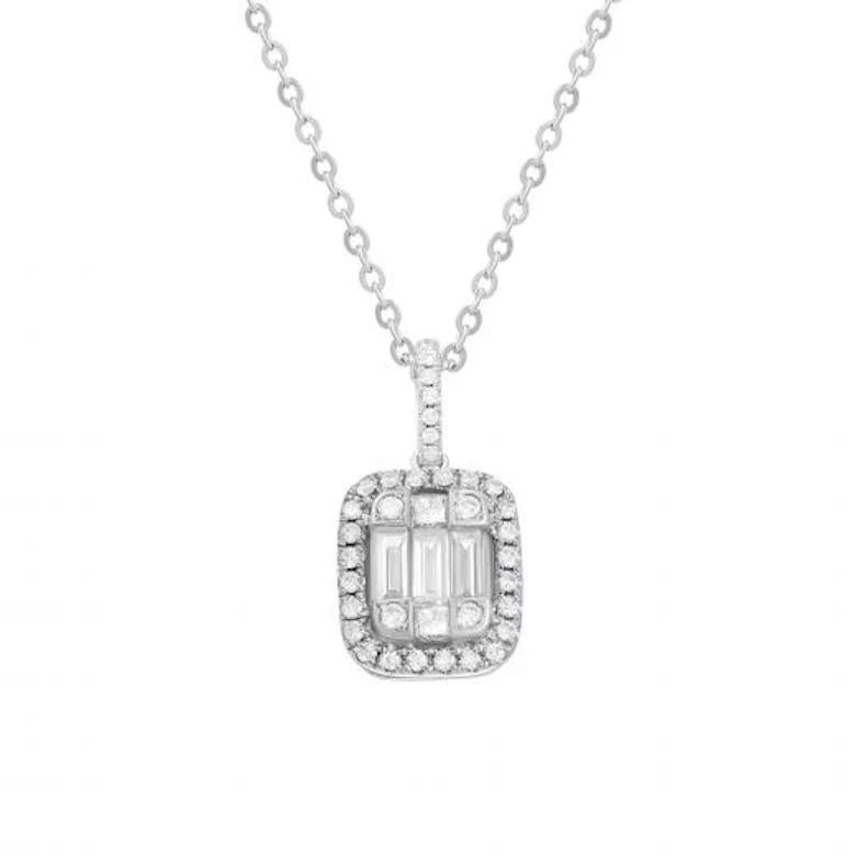 Modern  Unique Diamond White 14k Gold Pendant Necklace for Her For Sale