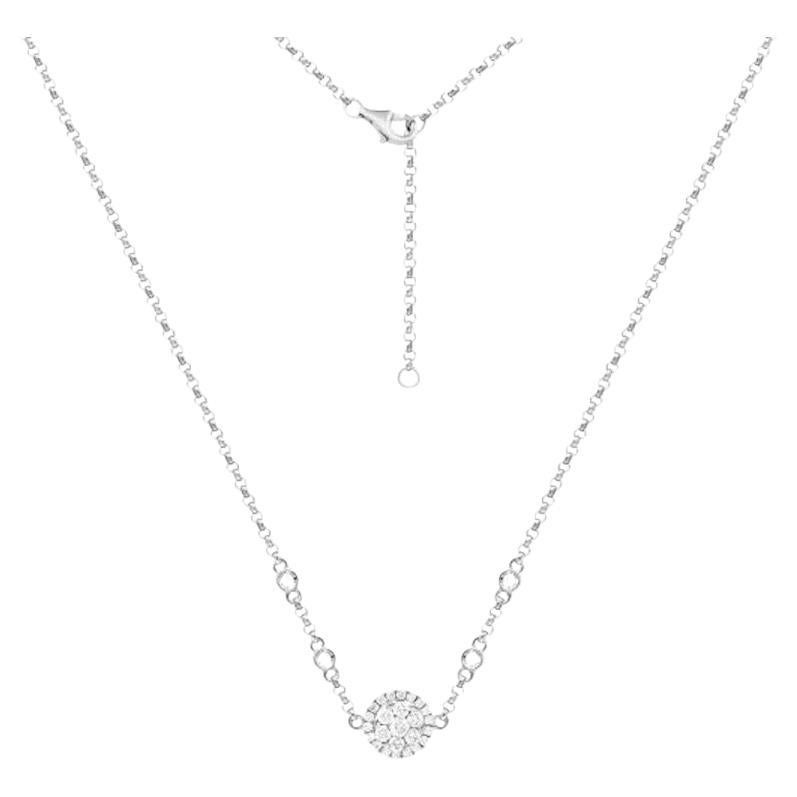 Unique Diamond White 14k Gold Pendant Necklace for Her For Sale