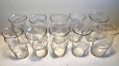 Unique Distorted Drinking Glasses, all different, set of ten