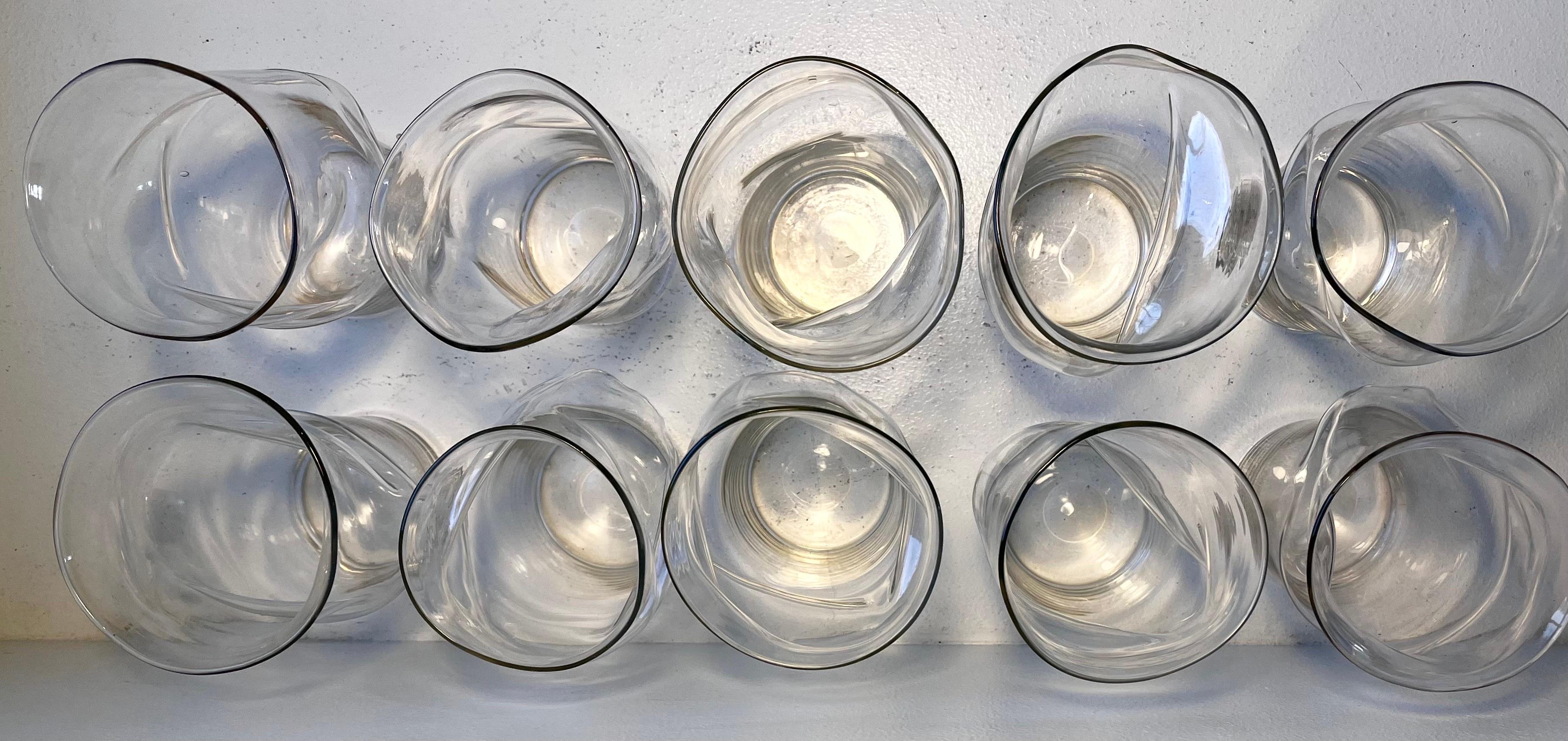 Unique Distorted Drinking Glasses, all different, set of ten For Sale 14