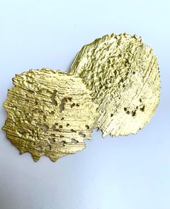 Unique Distressed Disc Stud Earrings in 18k Gold by Kelvin J. Birk