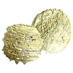 Unique Distressed Disc Stud Earrings in 18k Gold by Kelvin J. Birk