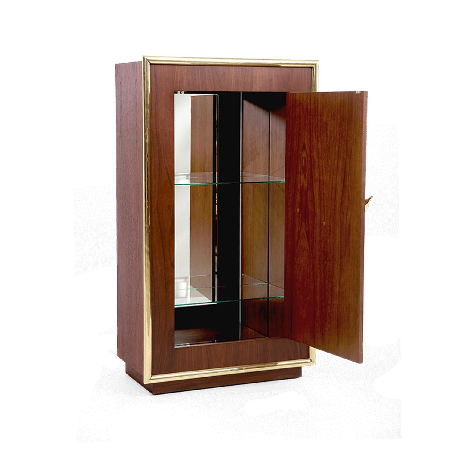 Modern Brown, Black, White Cabinet in Brass, Gold, Copper In New Condition For Sale In Riga, LV