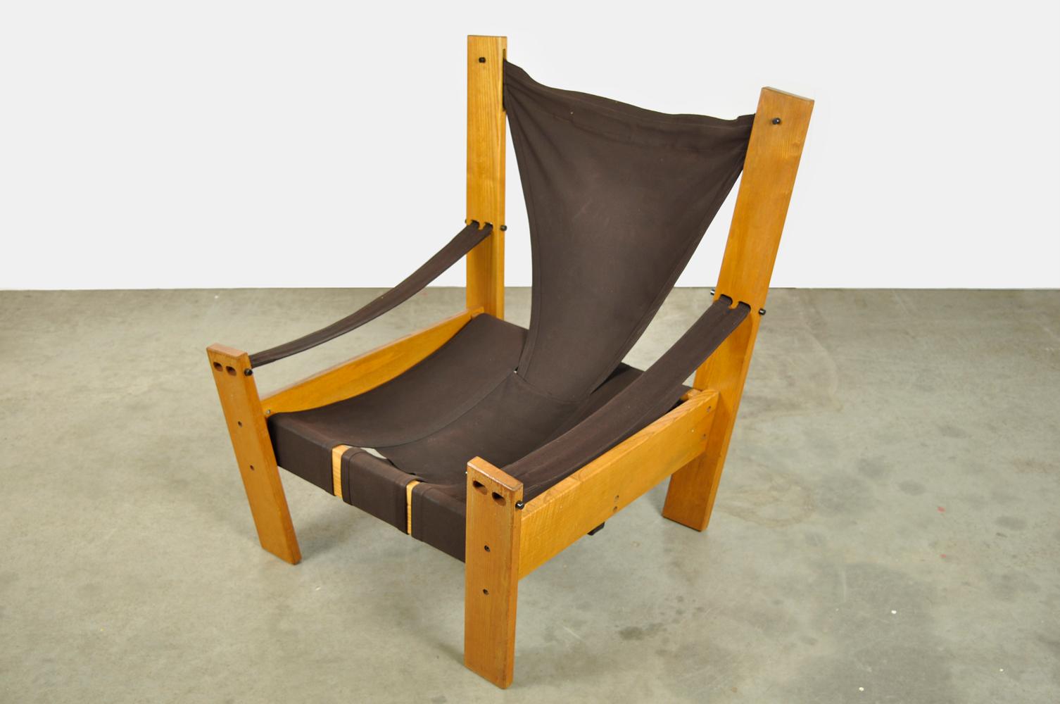 Toile Chaise longue au design néerlandais unique, John De Haard, Gebroeders Jonkers, années 1960 en vente