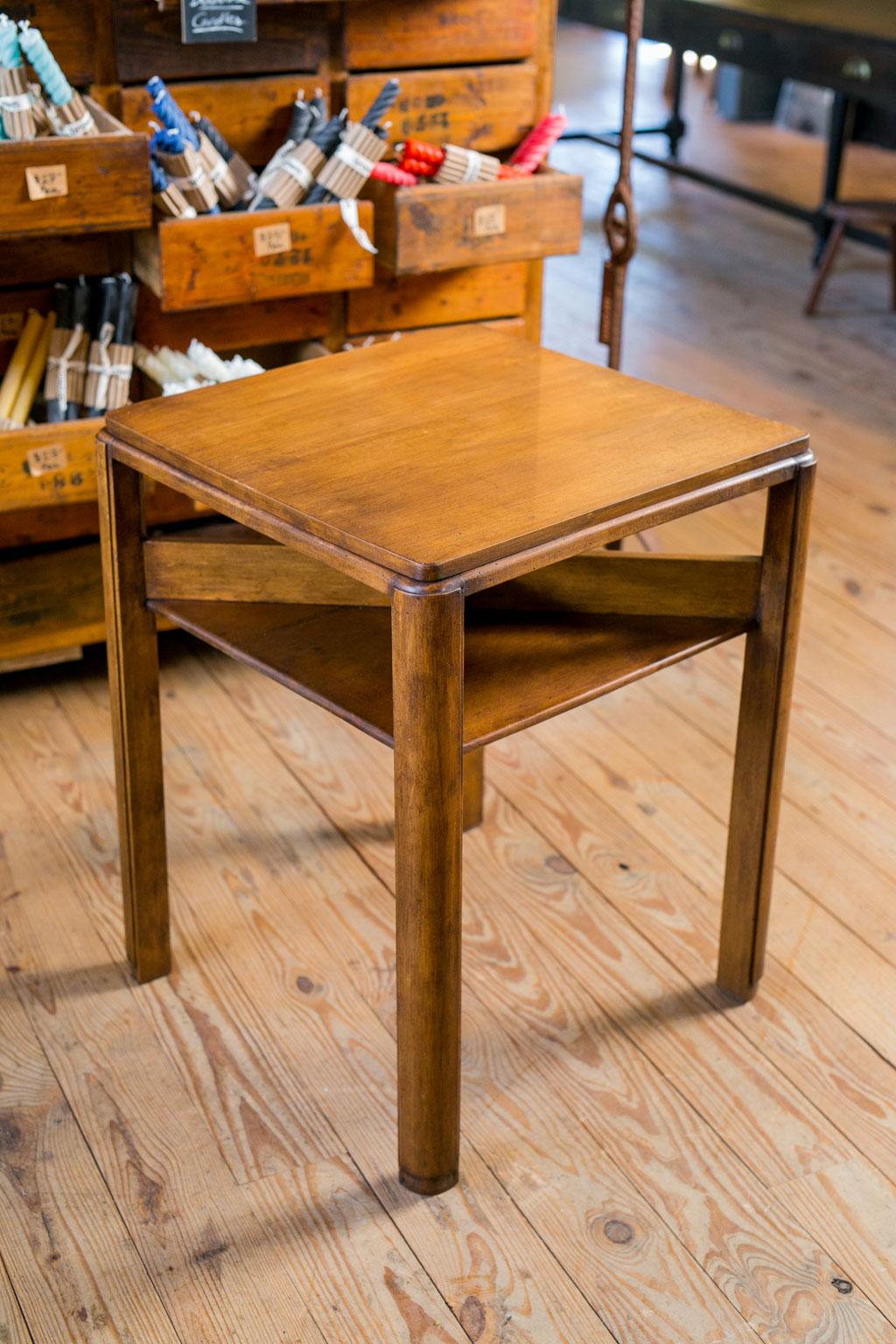 Mid-20th Century Unique Dutch Side Table with Under-Shelf