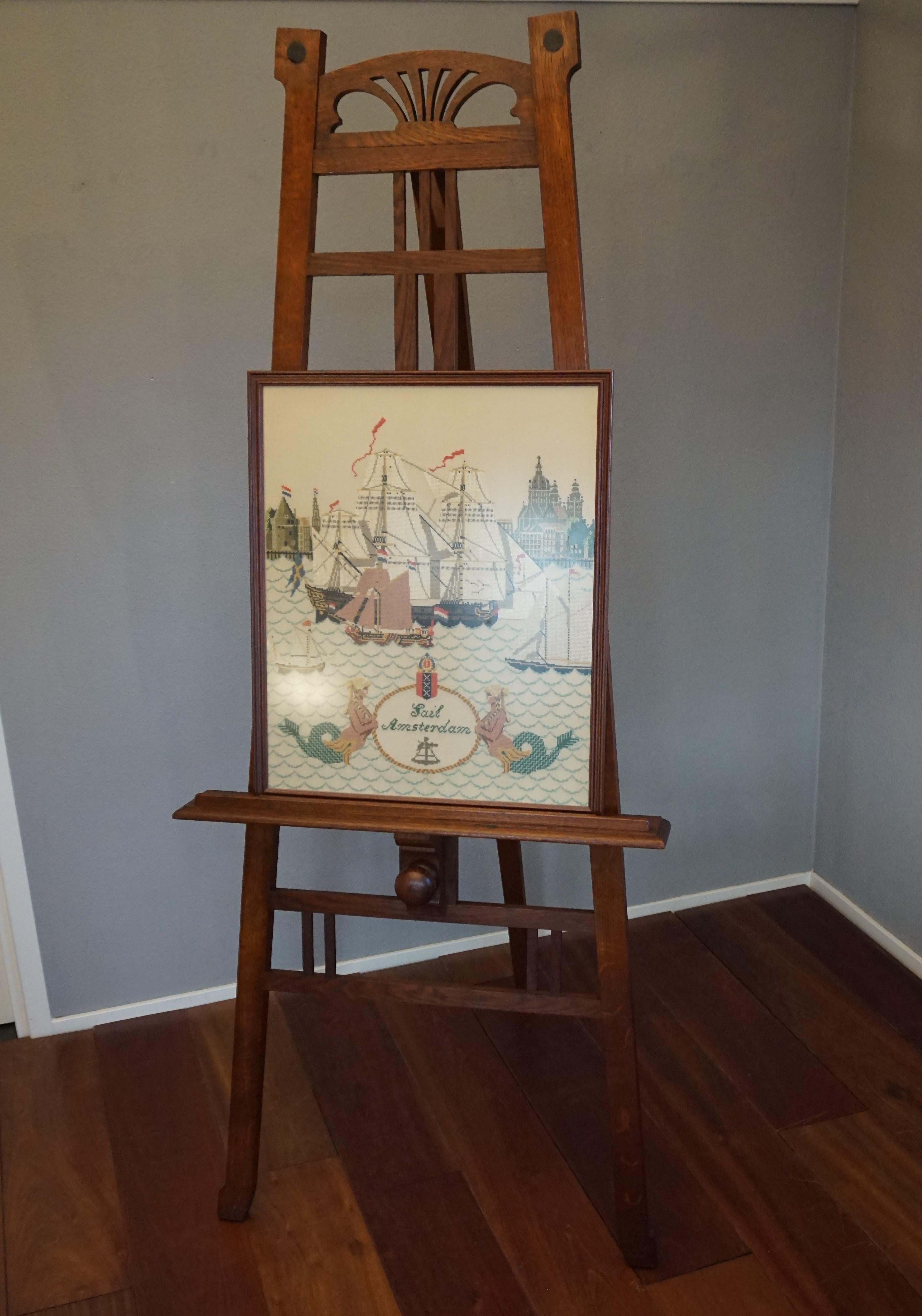 Unique Early 1900s Arts and Crafts Gallery Display / Artist's Studio Floor Easel 7