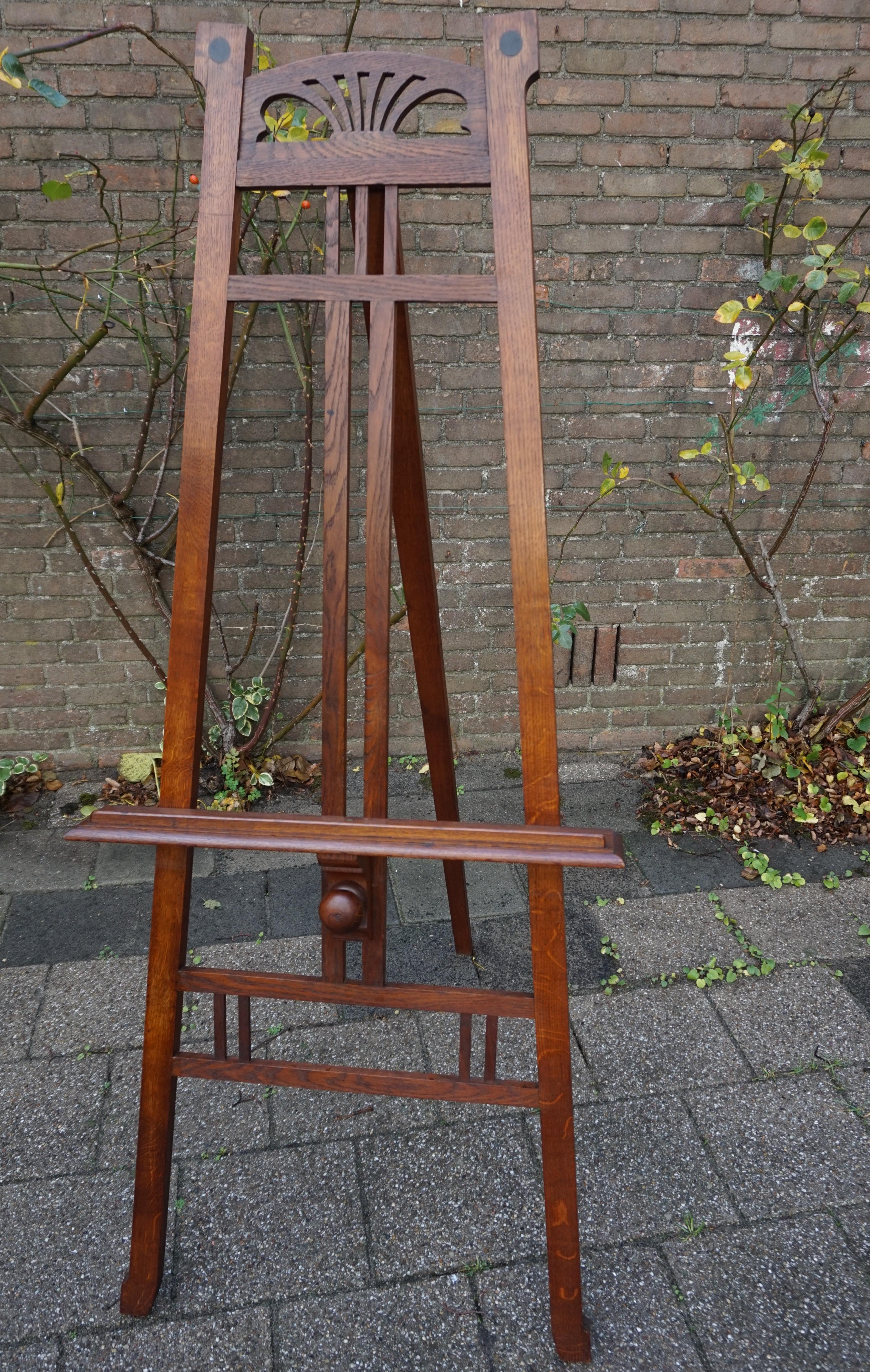 Unique Early 1900s Arts and Crafts Gallery Display / Artist's Studio Floor Easel 11