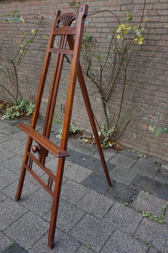 Unique Early 1900s Arts and Crafts Gallery Display / Artist's Studio Floor Easel