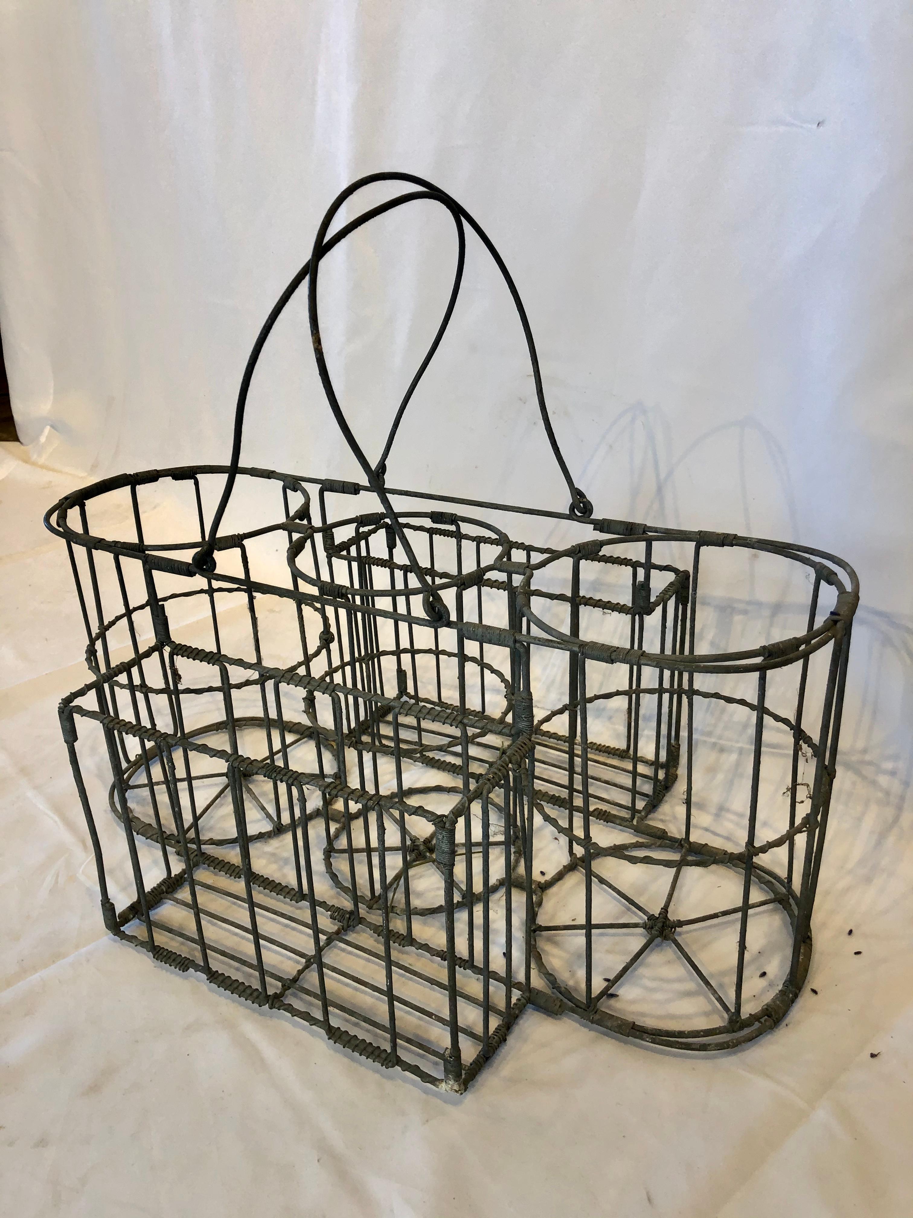 Unique Early 20th Century French Bottle Carrier 6