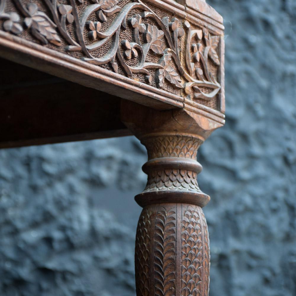 Unique Early 20th Century Hand Carved Rajasthani High Back Chair 5