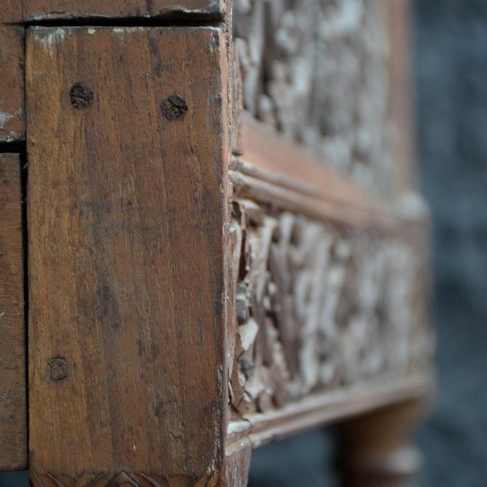 Unique Early 20th Century Hand Carved Rajasthani High Back Chair 6