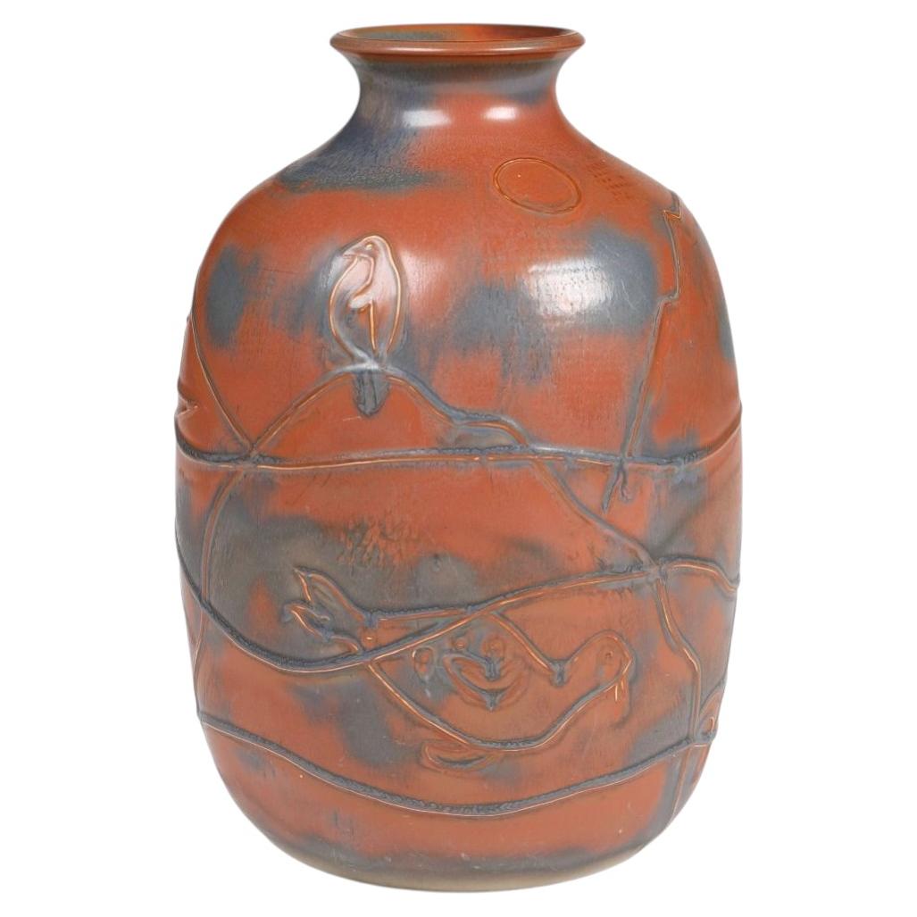 Esclusivo vaso da pavimento in gres artistico di Ebbe Sadolin per Bing & Grøndahl in vendita
