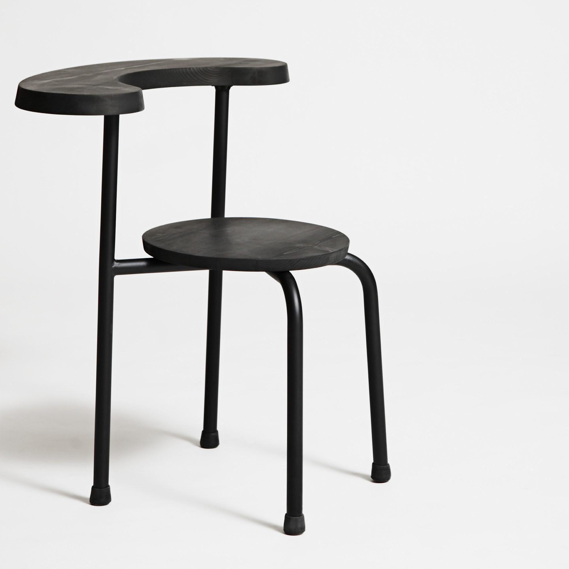 Unique bug stool by Kim Thome
Dimensions: W 55 x D 55 x  H 70 cm
Materials: Steel frame, powder coated, ebonised ash

Kim Thomé is a Norwegian designer based in London.