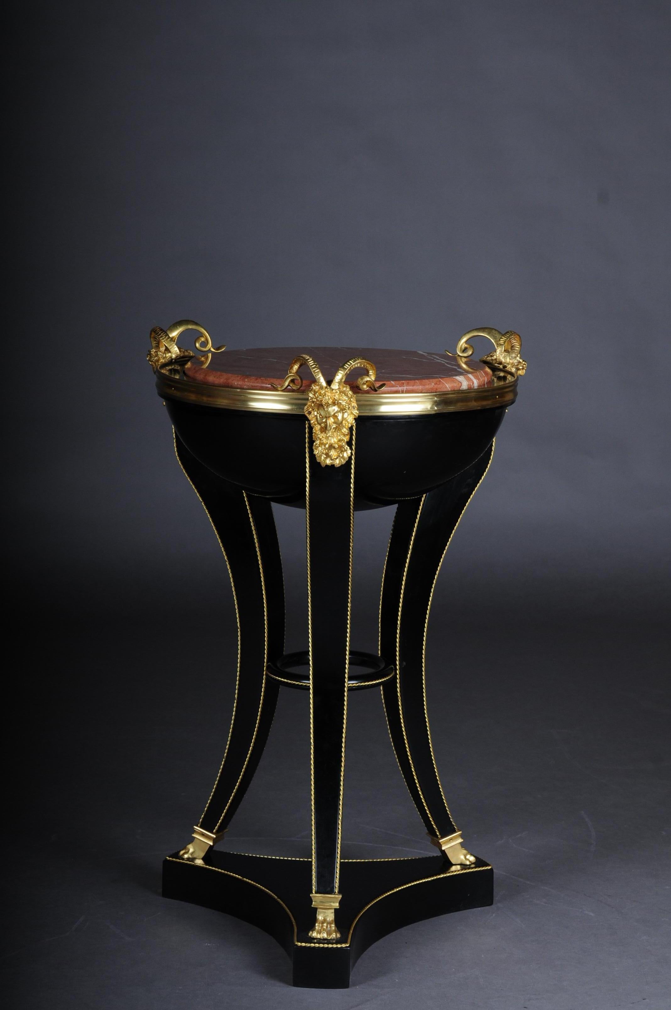 Unique Ebonized Side Table or Pillar in the Empire Style (Ebonisiert)
