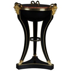 Unique Ebonized Side Table or Pillar in the Empire Style