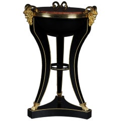 Vintage Unique Ebonized Side Table or Pillar in the Empire Style