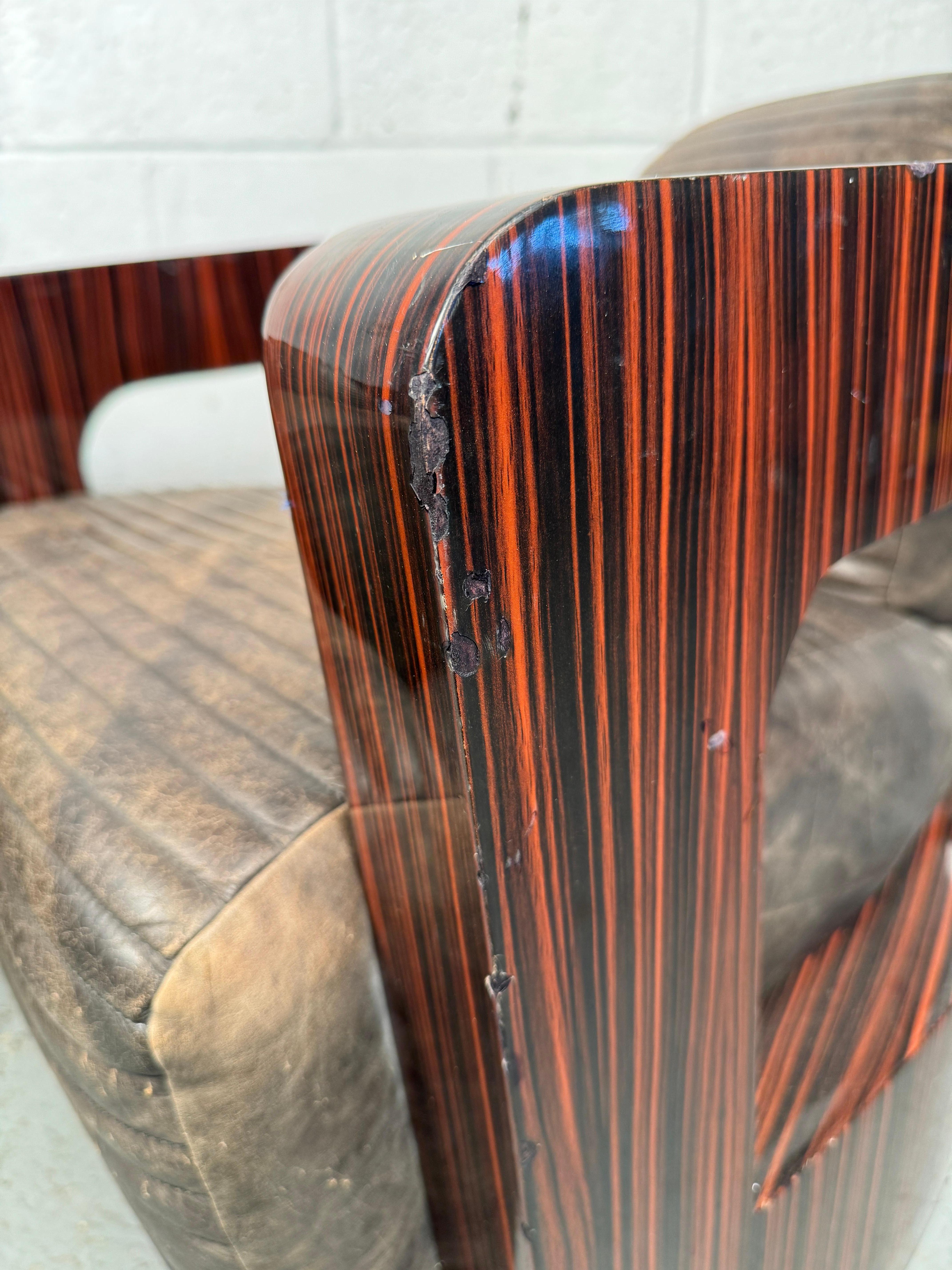 Unique Leather Lounge Chairs Designed by Timothy Oulton For Sale 5