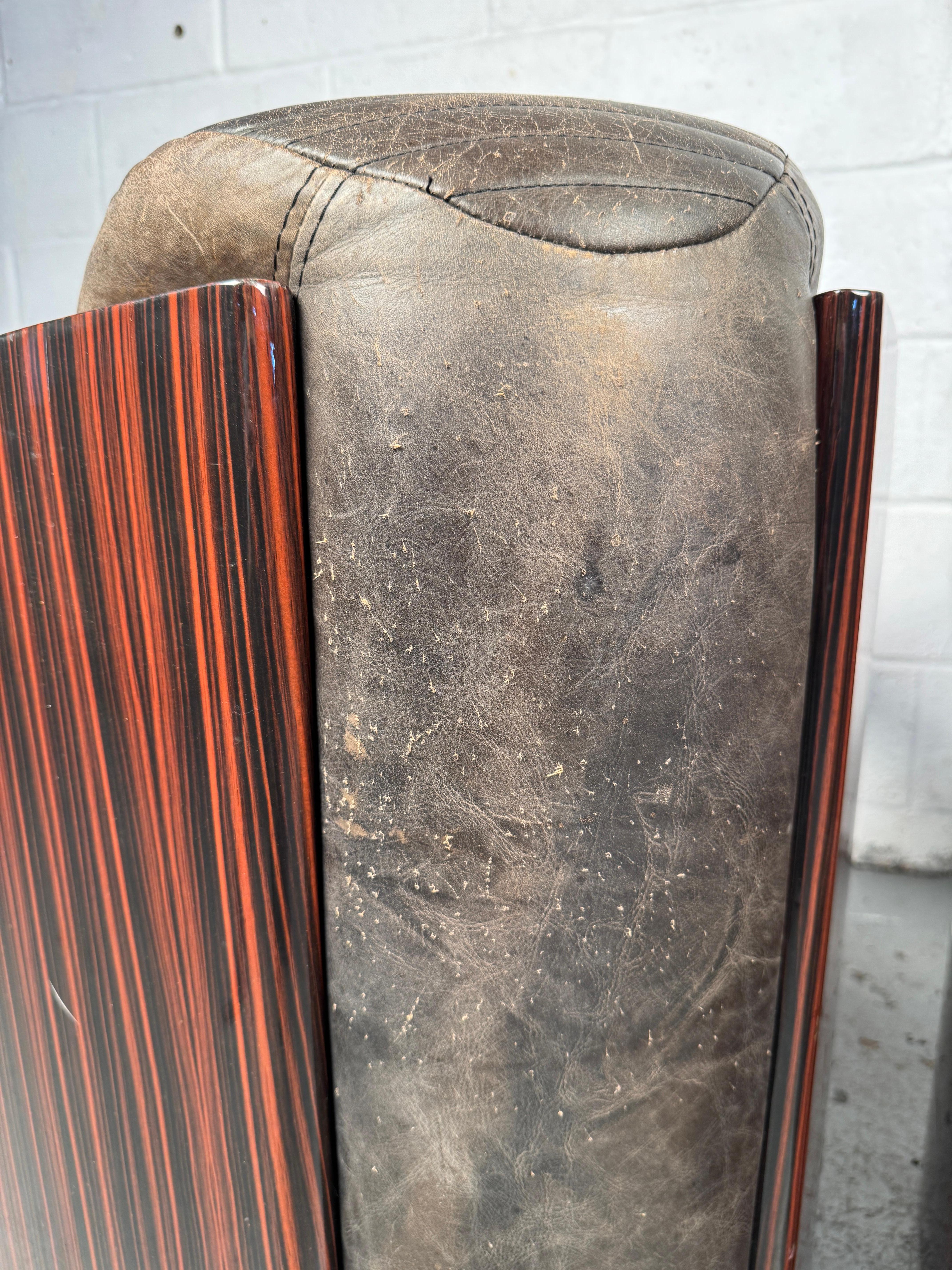Unique Leather Lounge Chairs Designed by Timothy Oulton For Sale 7
