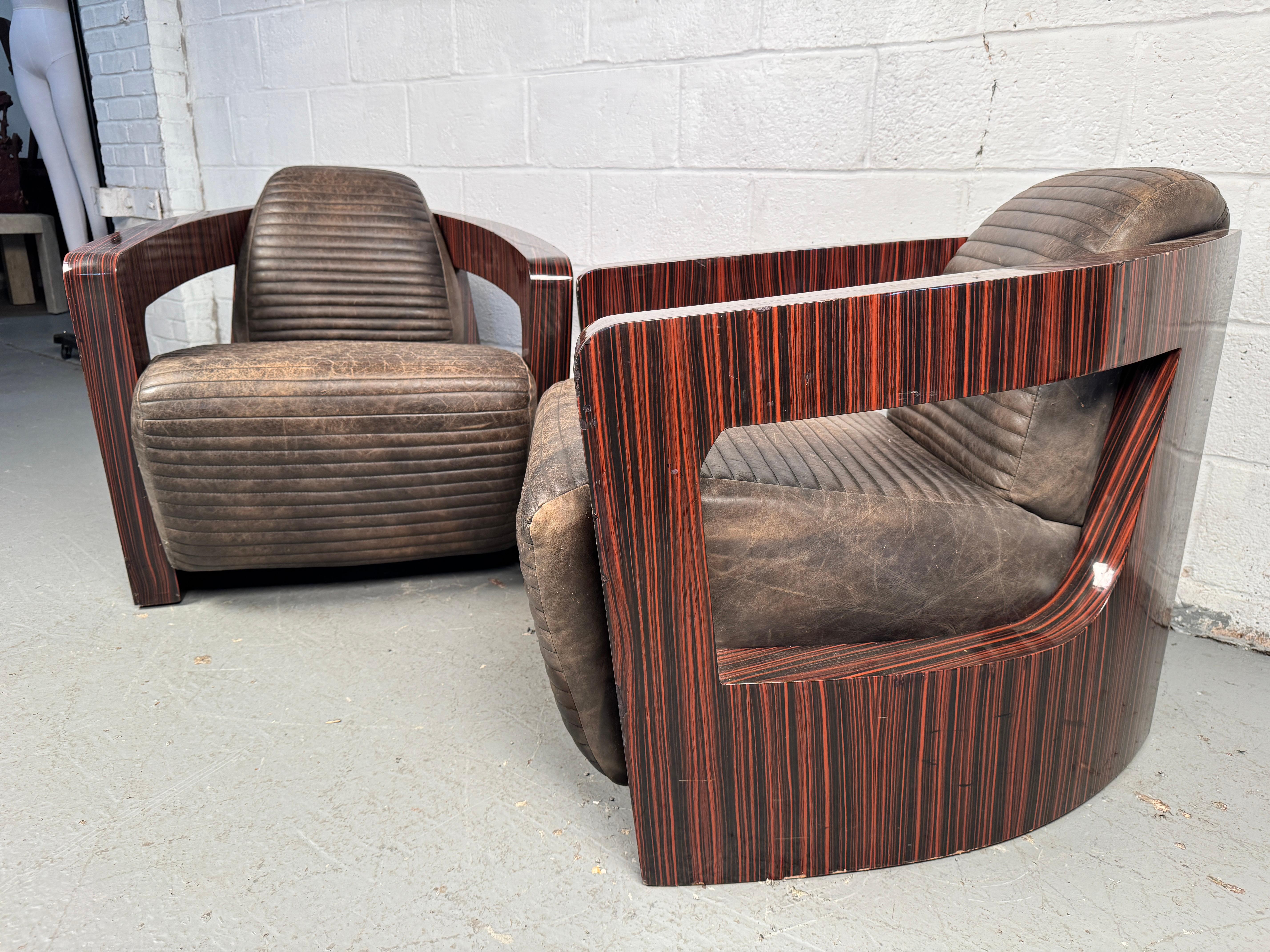 20th Century Unique Leather Lounge Chairs Designed by Timothy Oulton For Sale