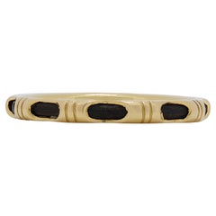 Unique Ebony Wood Ring in 14K Yellow Gold