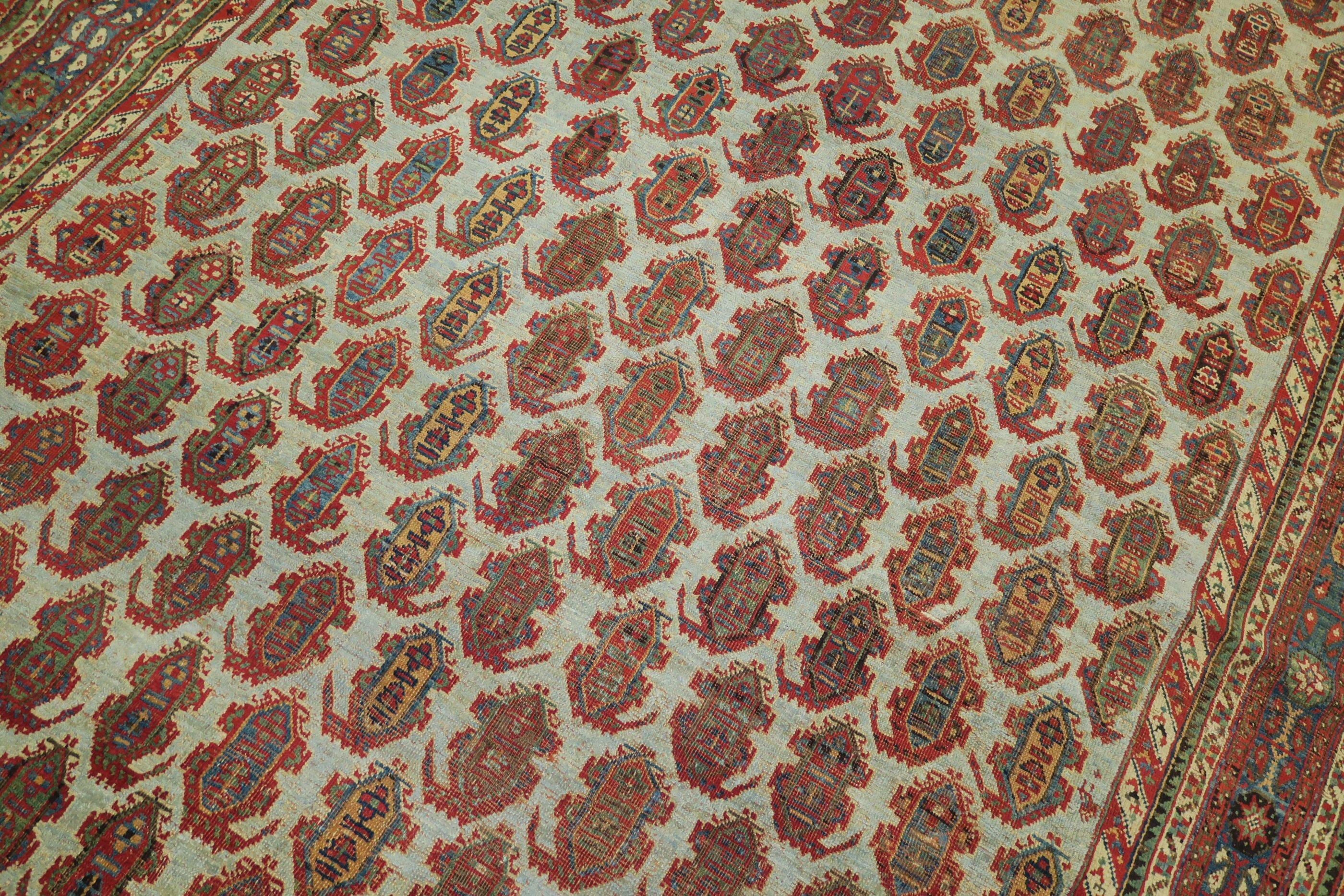 Tappeto Eclettico Persiano Dimensioni Corridoio Hallway Blu Campo Paisley Unico in vendita 2