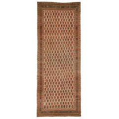 Unique Eclectic Persian Gallery Size Corridor Hallway Blue Field Paisley Rug