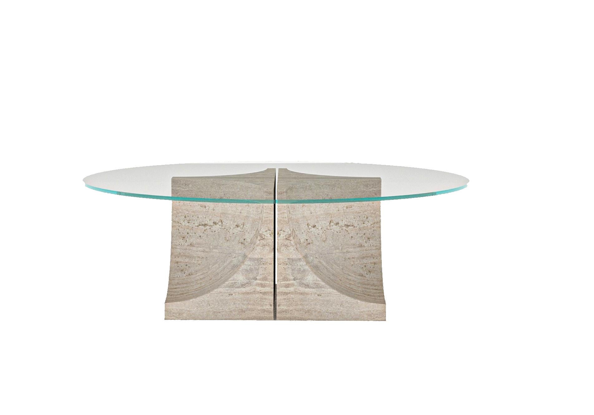 Portoghese Tavolo centrale con bordo unico e 4 gambe di Collector in vendita