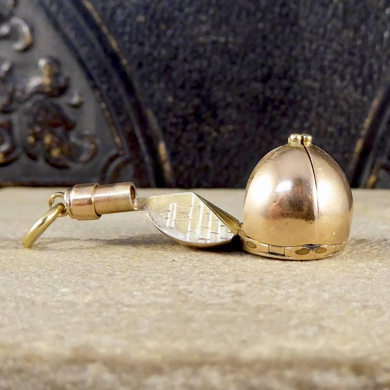 Unique Edwardian Masonic Star Opening Orb in 9 Carat Gold and Silver at