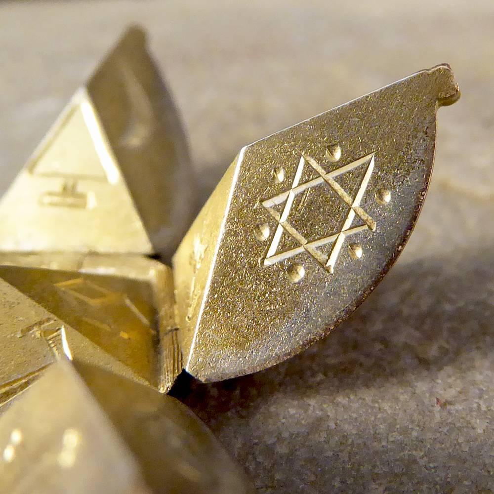 Women's or Men's Unique Edwardian Masonic Star Opening Orb in 9 Carat Gold and Silver