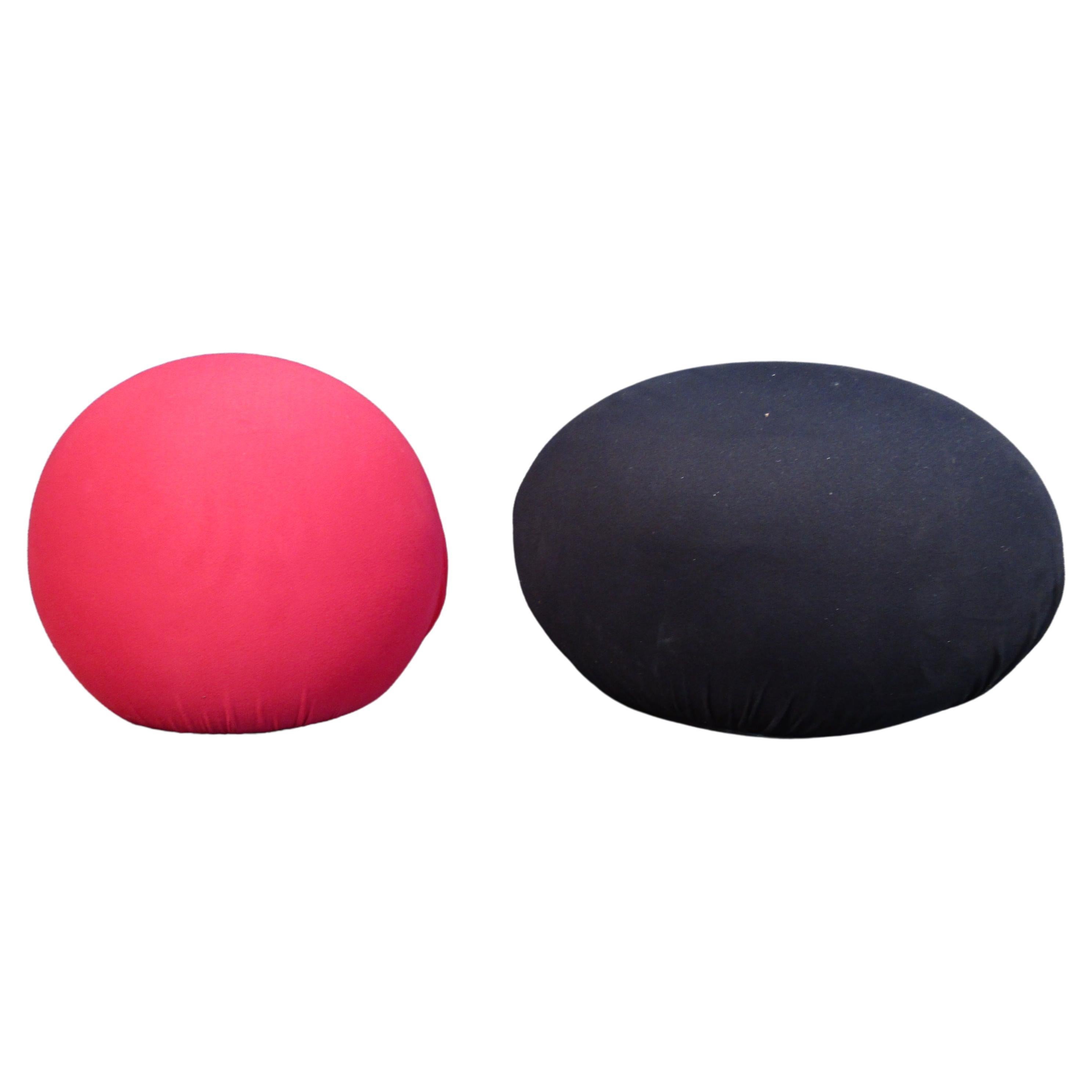 Pair of Midcentury Style X-Base Upholstered Ottomans For Sale at 1stDibs